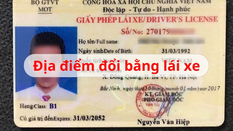 đổi gplx b1 và b2