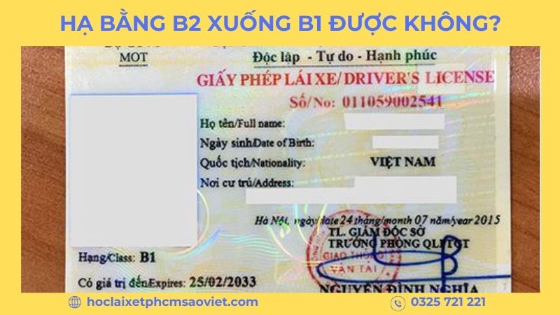 nâng bằng b1 lên b2 mất bao nhiêu tiền