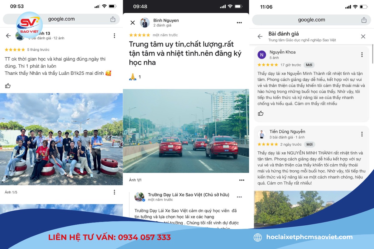 Phản hồi từ các học viên tại Trung tâm dạy lái xe Sao Việt 