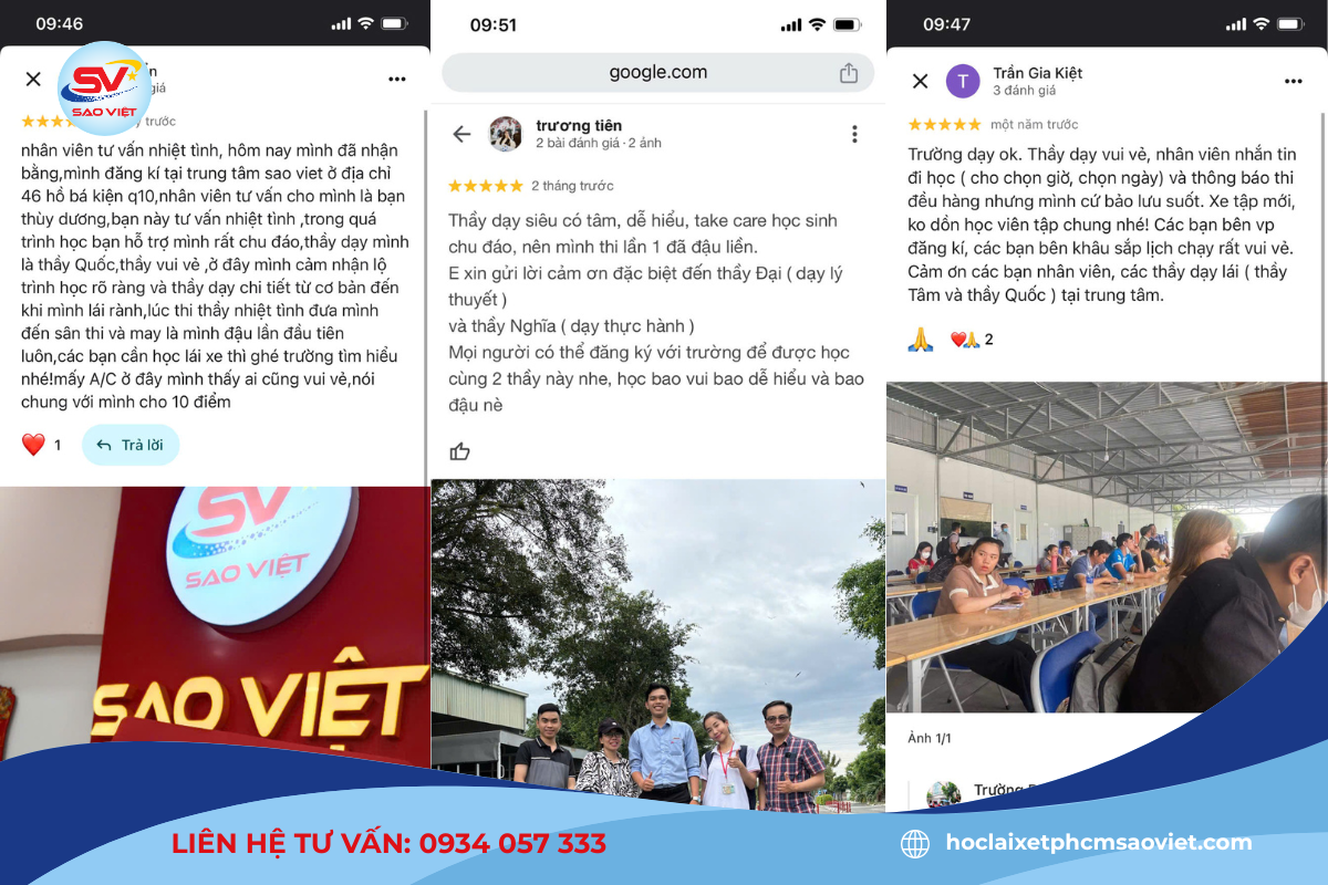 Feedback từ các học viên cũ sau khoá học lái xe số tự động tại Trung tâm Sao Việt