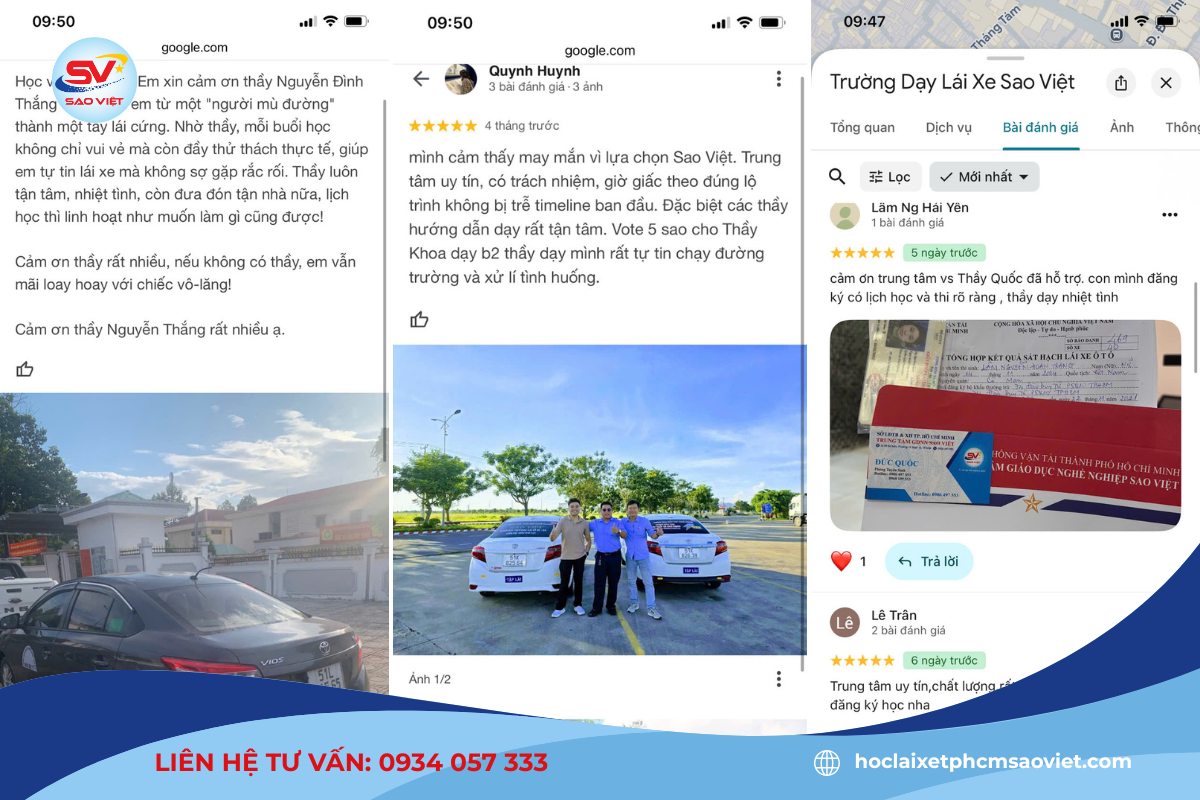 Feedback từ các học viên cũ sau khoá học lái xe số tự động tại Trung tâm Sao Việt