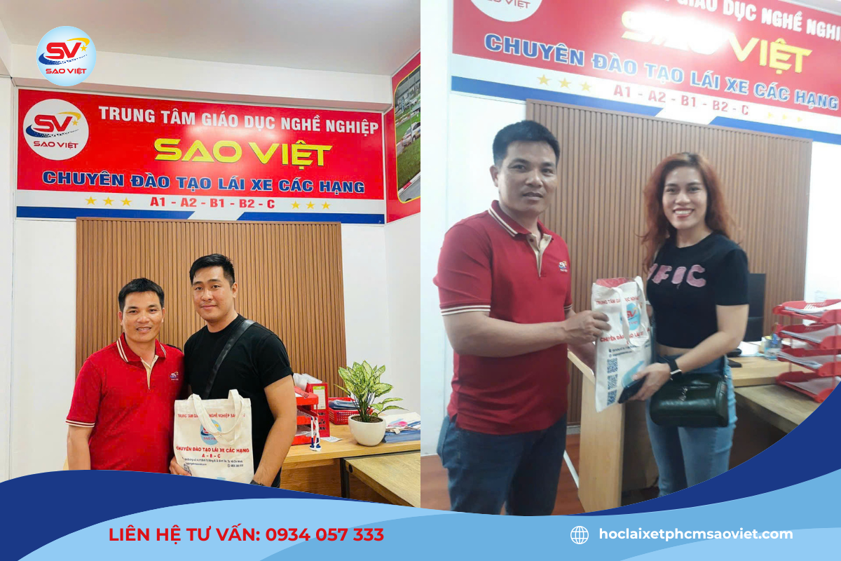 Hình ảnh học viên đăng ký khoá học lái xe hạng C1 tại Sao Việt