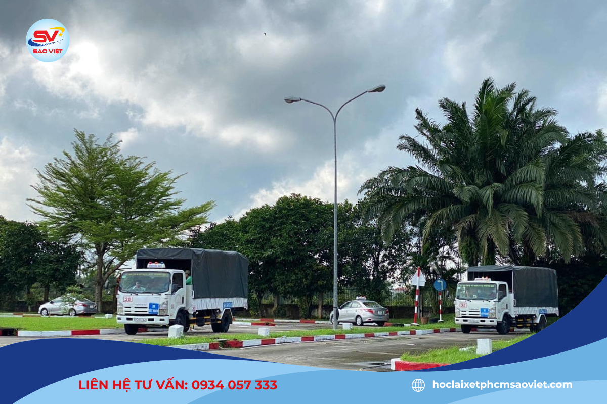 Sân tập của trường dạy lái xe TPHCM Khôi Việt 